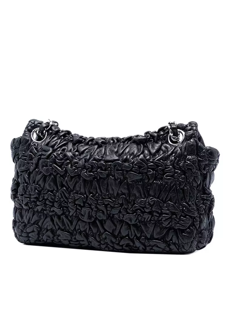 Pre-Loved Chanel Medium Ruched Lambskin Astrakhan Flap