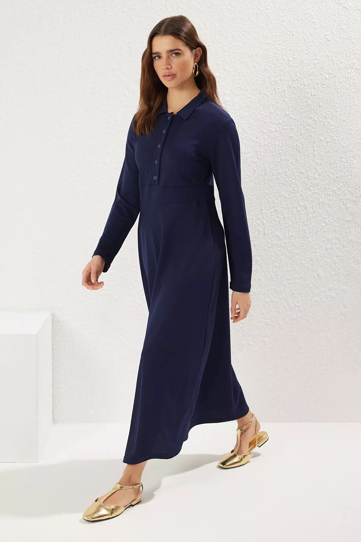 MODEST Polo Neck Crepe Dress