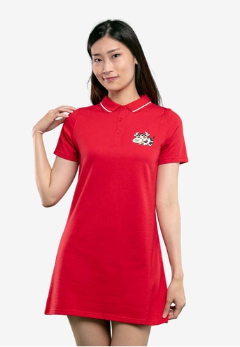 FOREST red Forest X Shinchan Ladies Printed Polo Dress - FC820011 Red 61BEFAA4578468GS_1