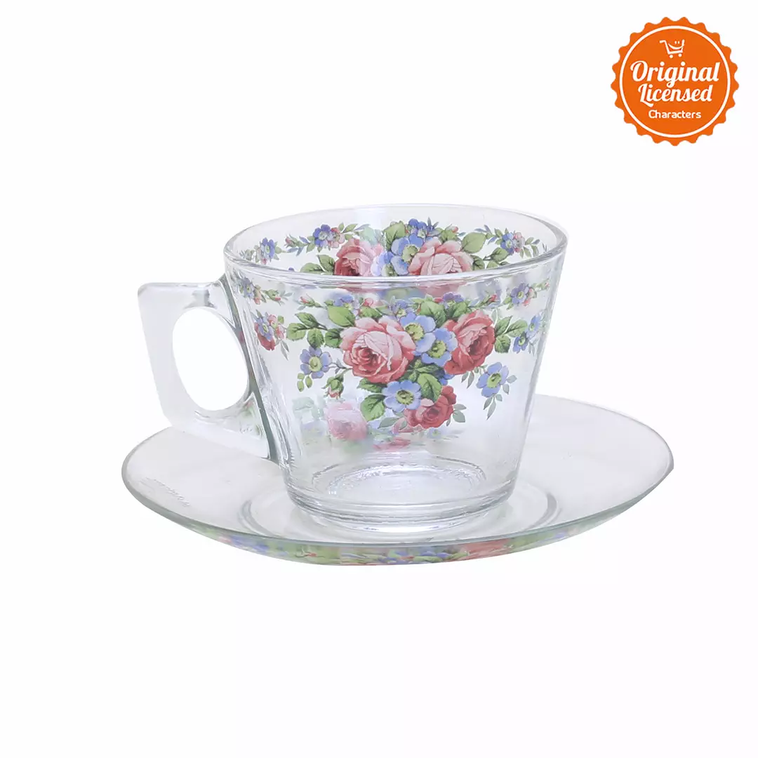 Briliant 8pcs Cup and Saucer Set Summer Blue Rose D