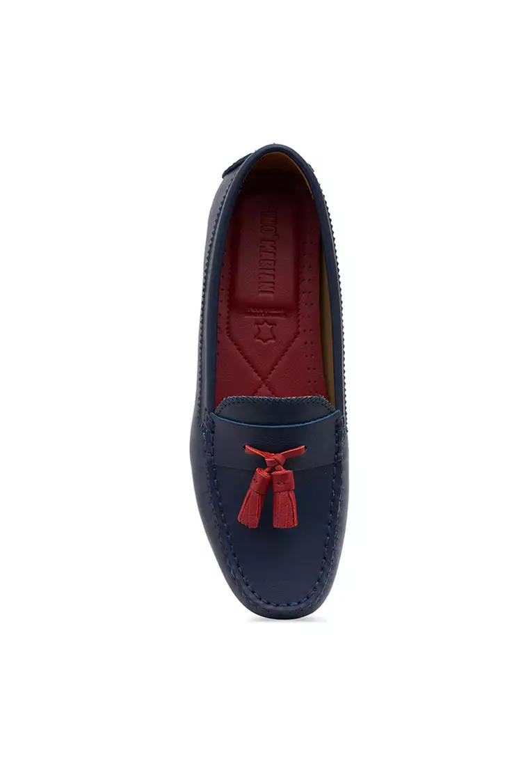 Sepatu Wanita Casual Loafer Moccasin Gino Mariani Elene 1 Navy