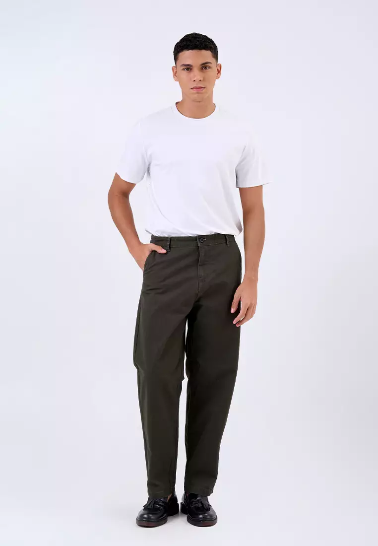 MANZONE - Celana Panjang Chinos Pria Barvol 08 Comfort Fit - Olive