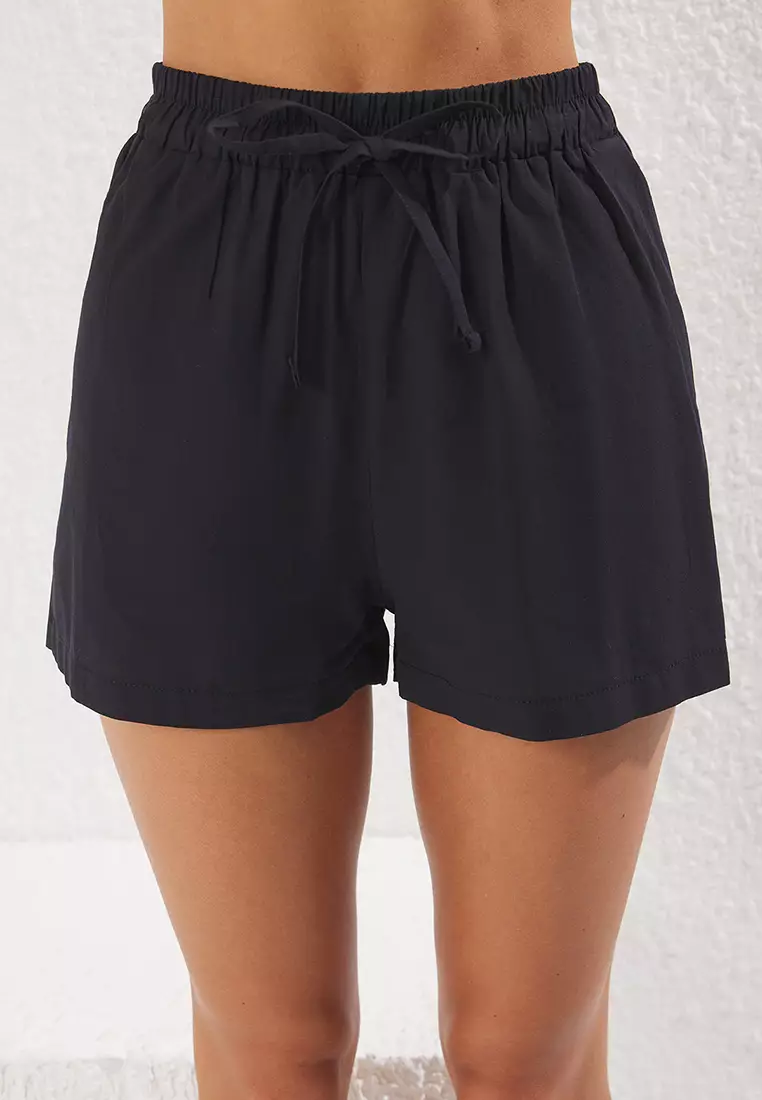 Cotton V-Neck Blouse & Shorts Beach Set