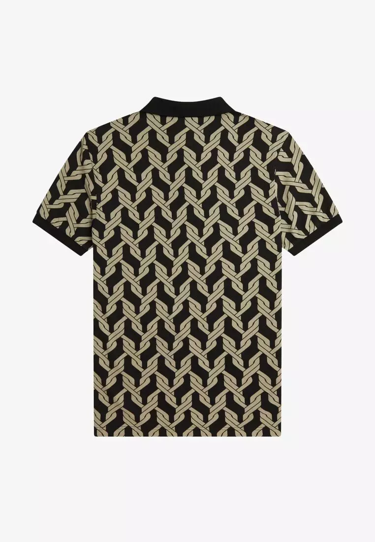 Fred Perry M9837 CABLE KNIT PRINT POLO SHIRT
