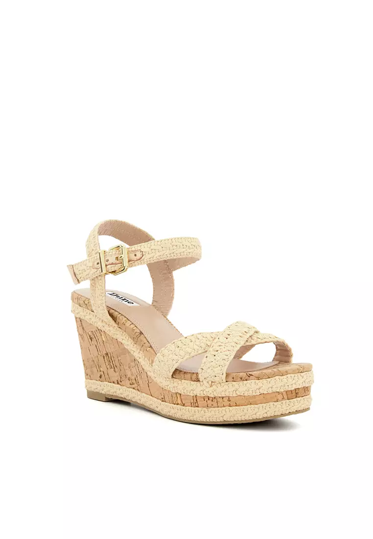Discount on Dune London  shoes - SKU: Kelisa Braided-Cross-Strap Cork-Wedge Sandals Natural