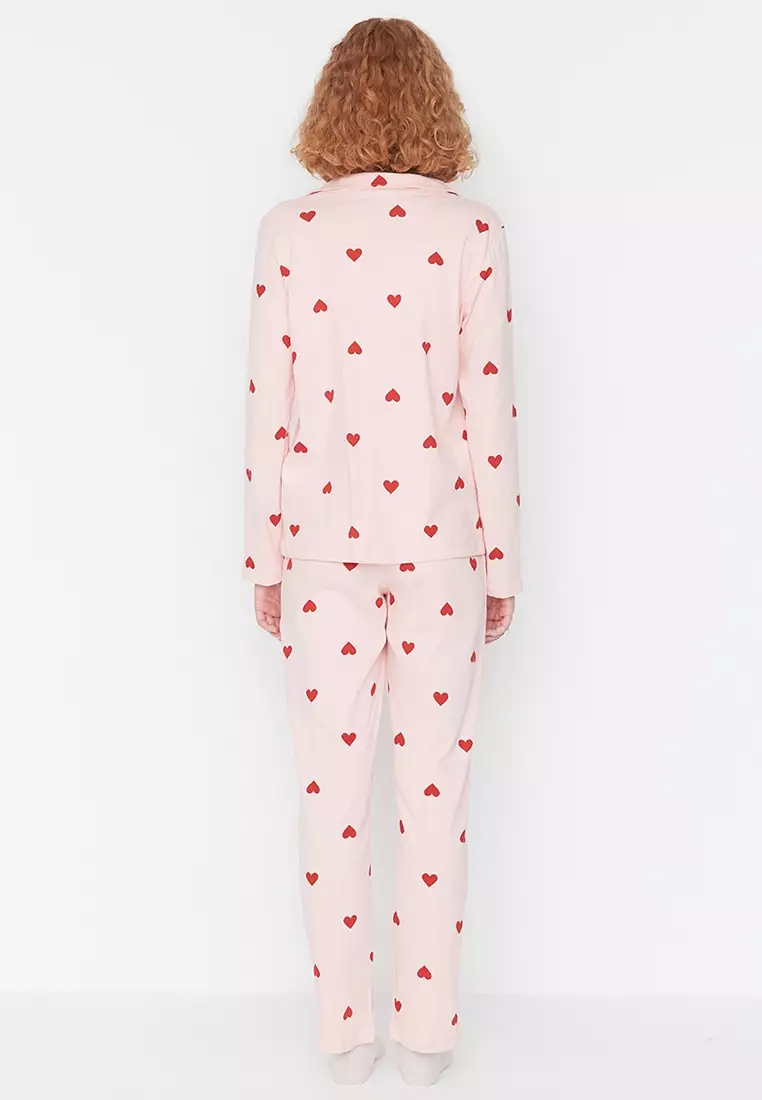 Heart Printed Pajamas Set
