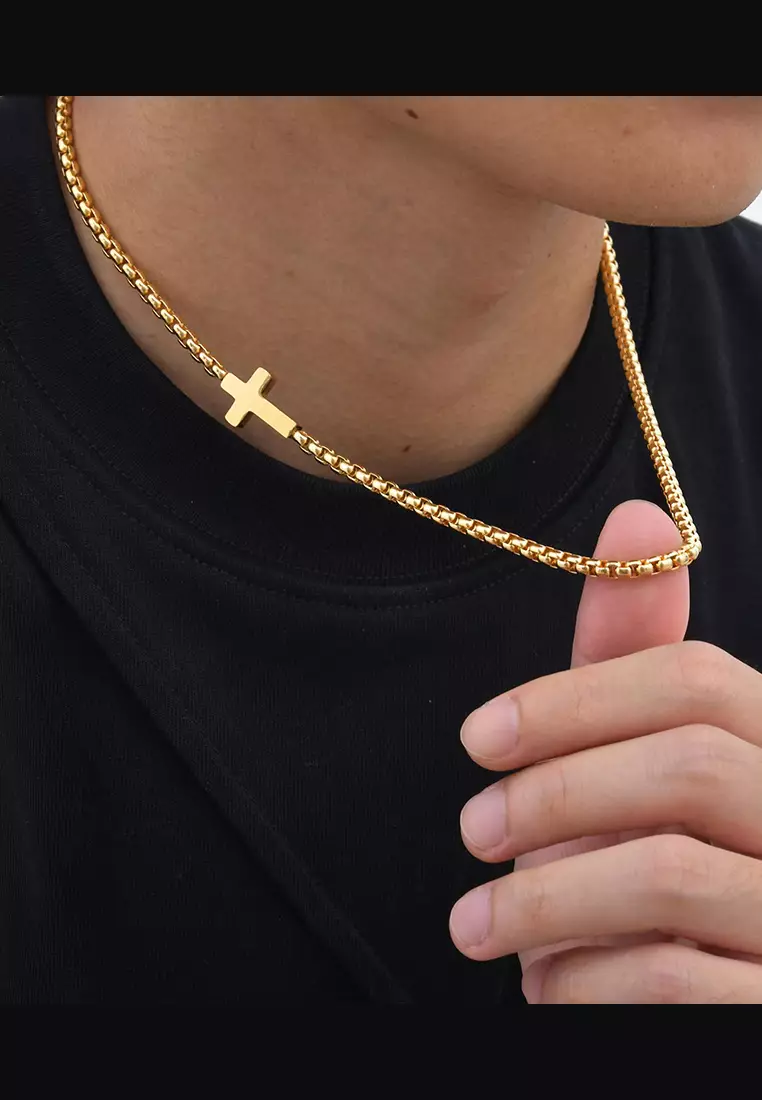 Titanium Steel Minimalist Cross Necklace JW QX-1892