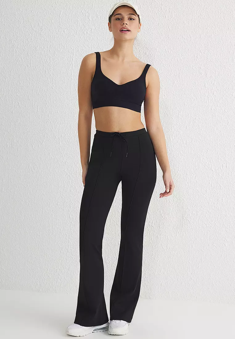 Sporty Flare Hem Sweatpants