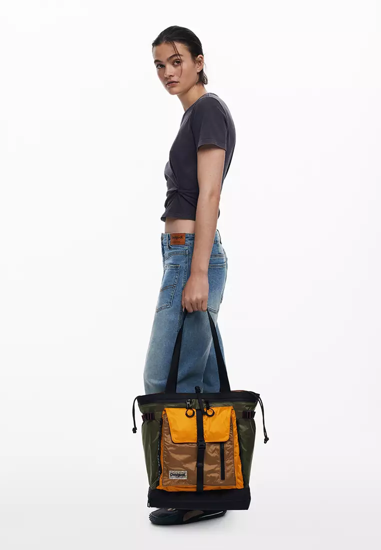 Large nylon tote backpack