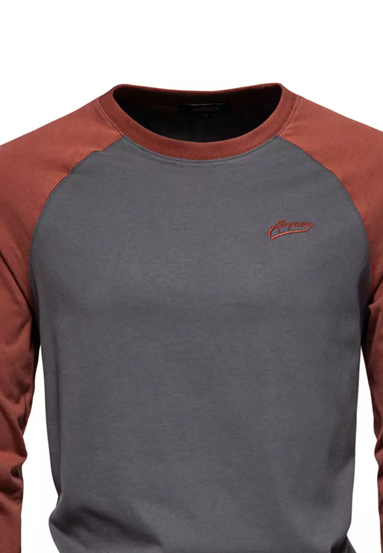 Contrast-color Embroidered T-shirt‌ AX-TS2017