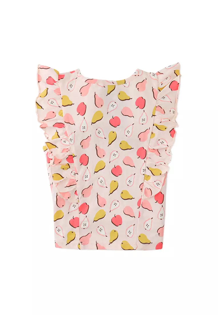 Missy All Over T-Shirt With Ruffle Sleeves