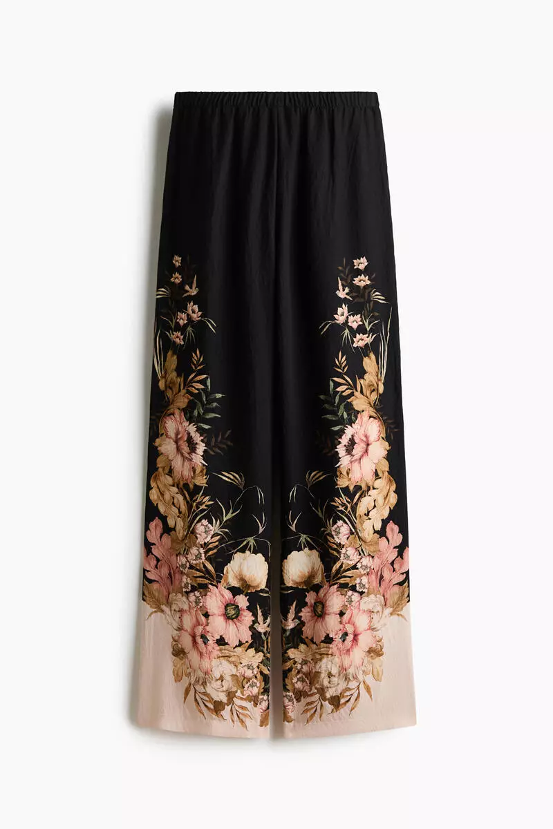 Viscose-blend pull-on trousers