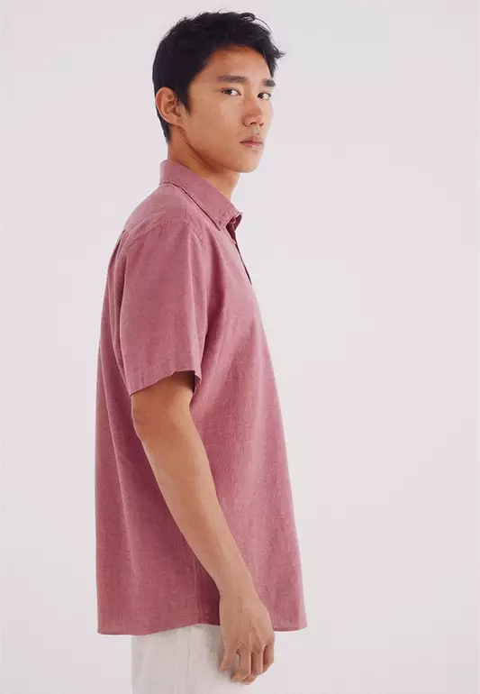 Short-Sleeved Linen Shirt