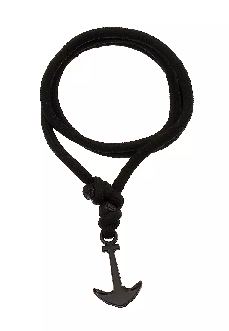 Omrish Bracelet Gelang Men's Jangkar One Set Material Paracord ORIGINAL - Black