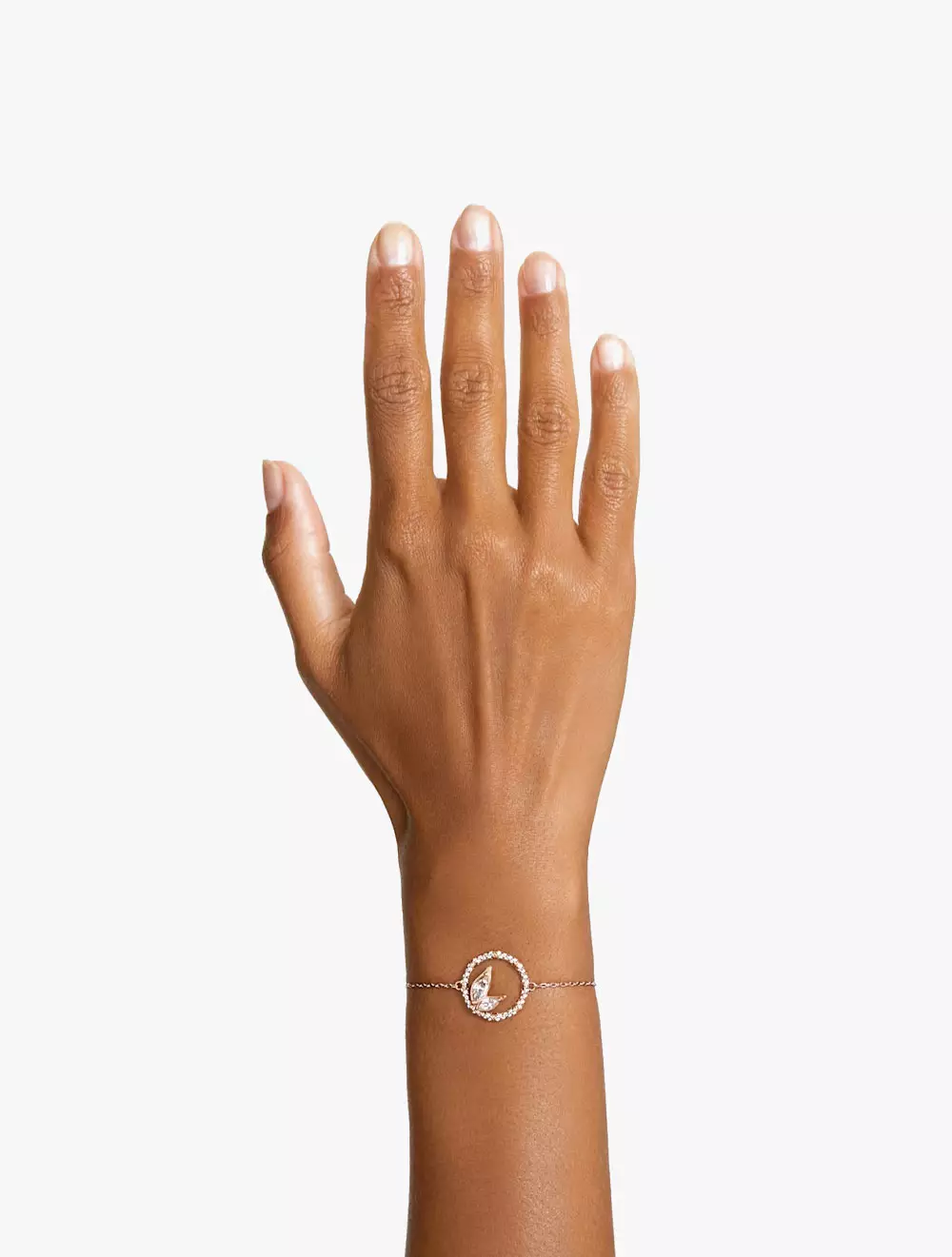 Dellium Bracelet, Bamboo, White, Rose Gold-Tone Plated - M - White