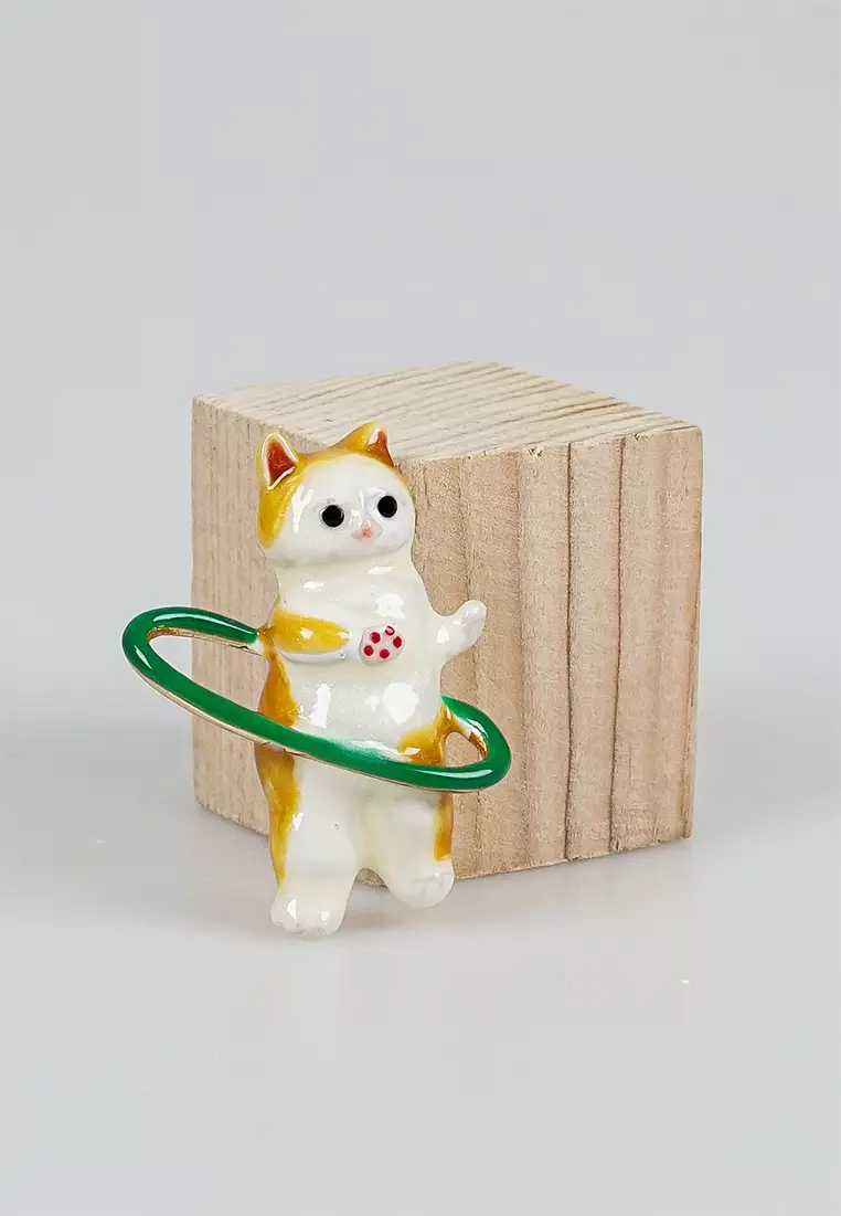 Simple and Cute Plated Gold Enamel Yellow Cat Brooch