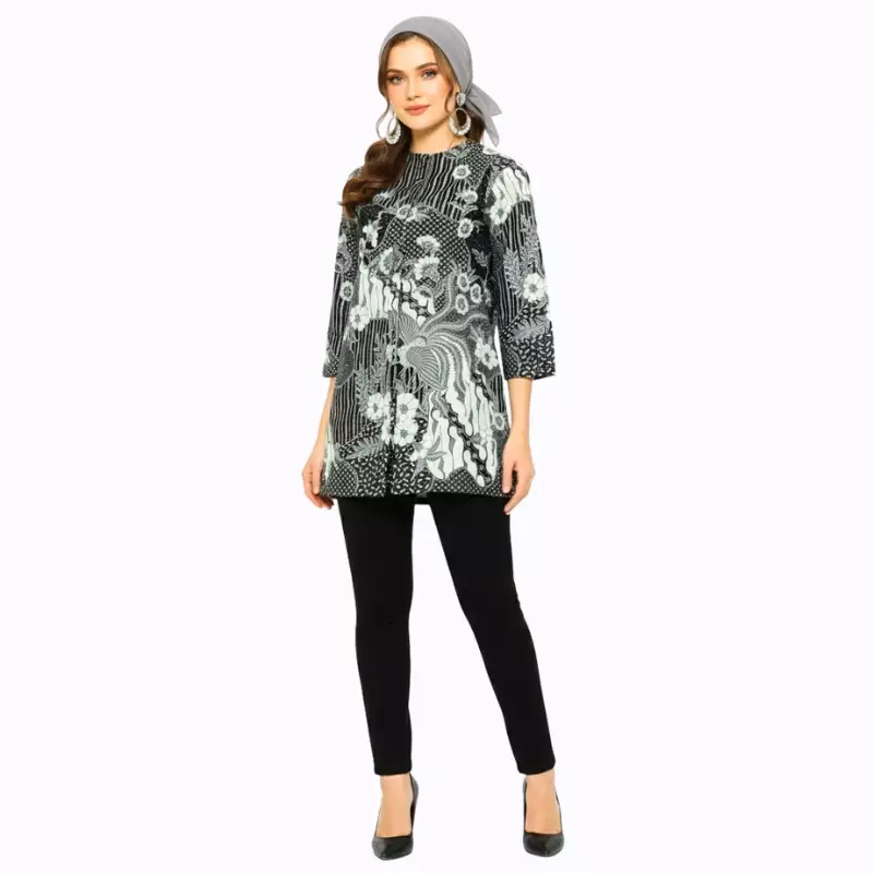 Tunik Batik Wanita - Bhatara Batik Zahra - Atasan Batik Modern Lengan Panjang
