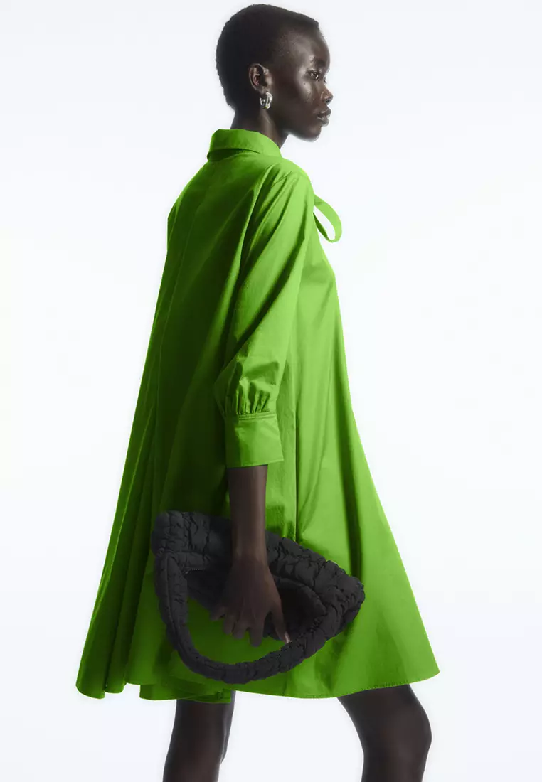 Buy COS Bow Mini Shirt Dress in Green 2024 Online