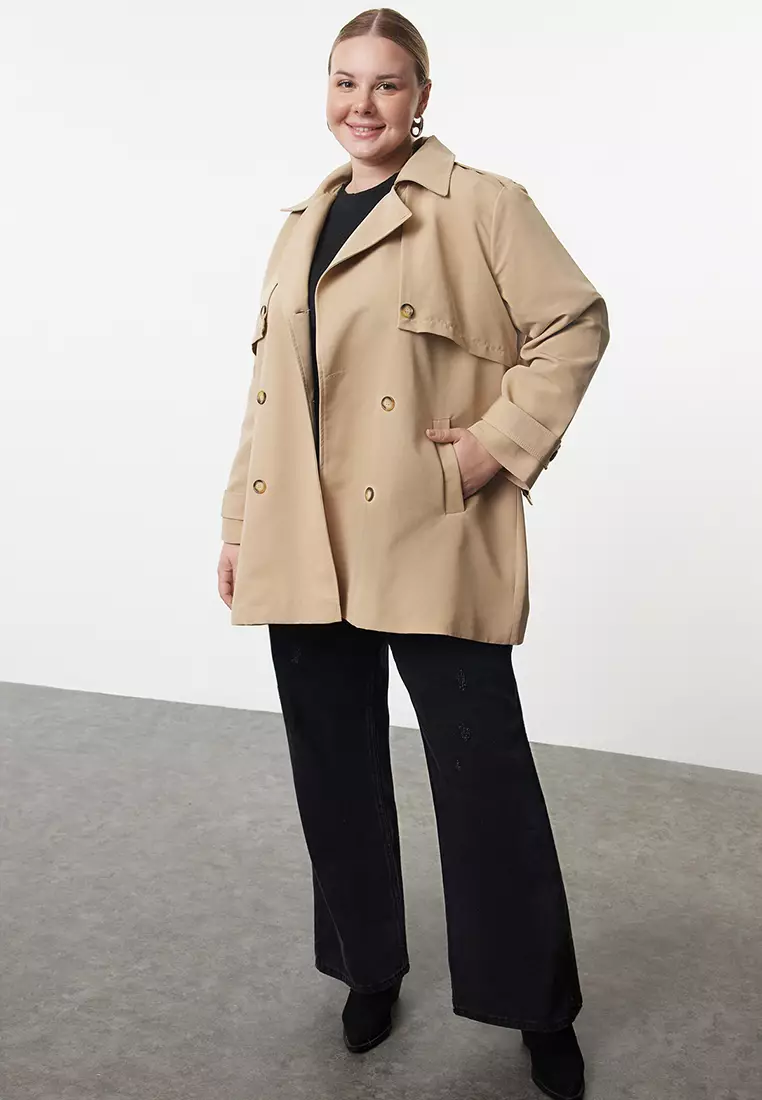 Womens Coat Tan Plus Size Coat Vince Camuto Women's Plus Size
