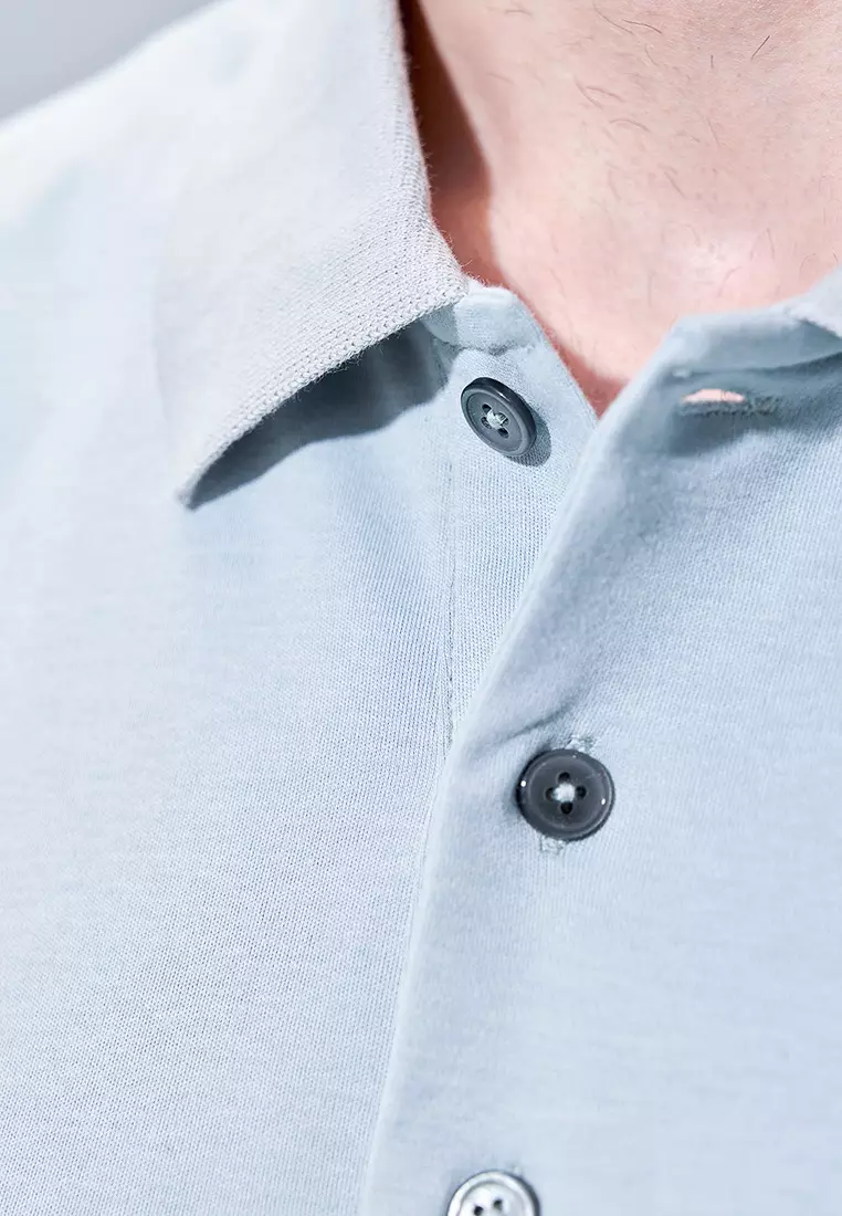 Clearly Aqua Styled Pocket Polo Shirt