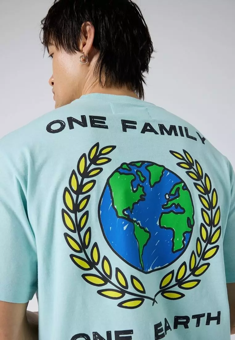 Label-Printed Crewneck T-Shirt