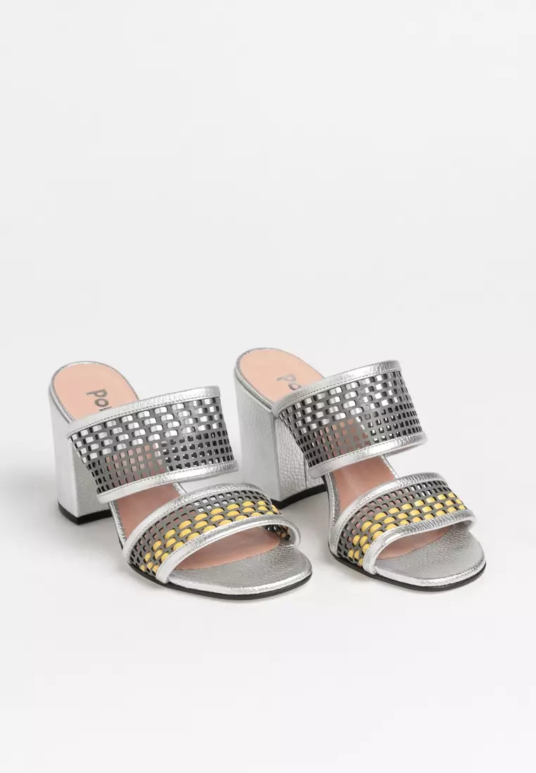 Pollini Women's Silver Sandals