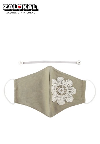 Aira Muslim Butik brown Masker Bordir with Connector 8F521BE7AF965AGS_1