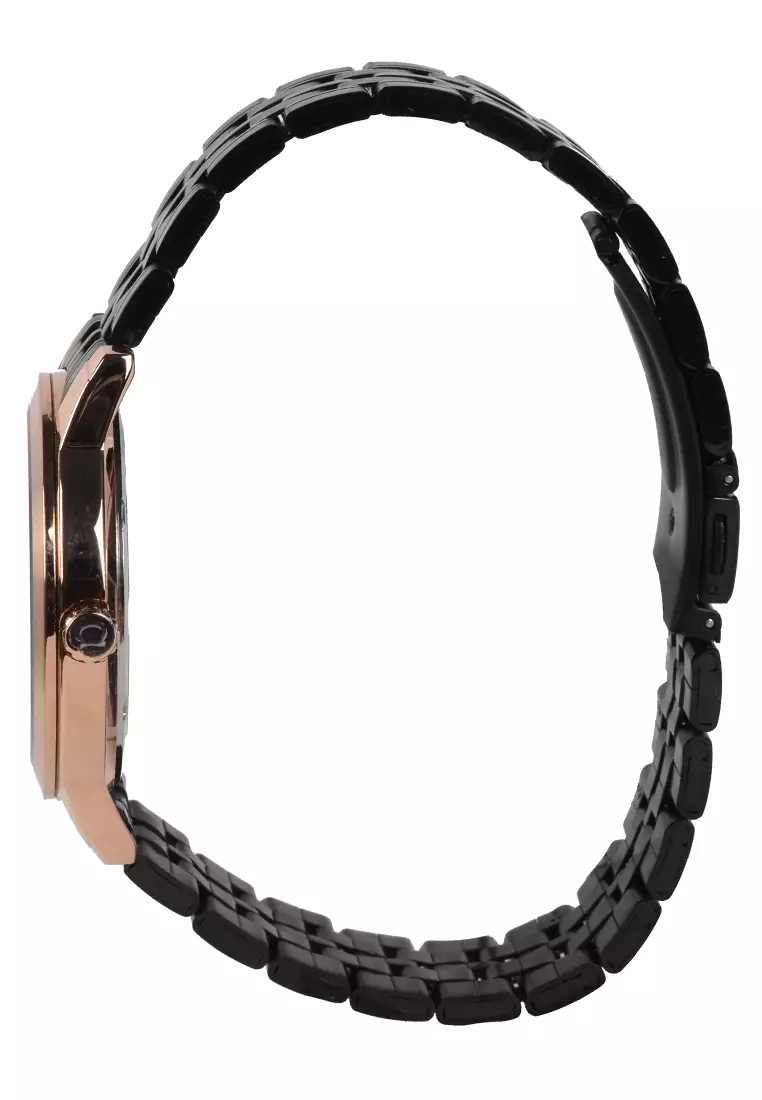 Alfa - Jam Tangan Pria - Rosegold - Black Stainless Steel Bracelet - 88165M-A