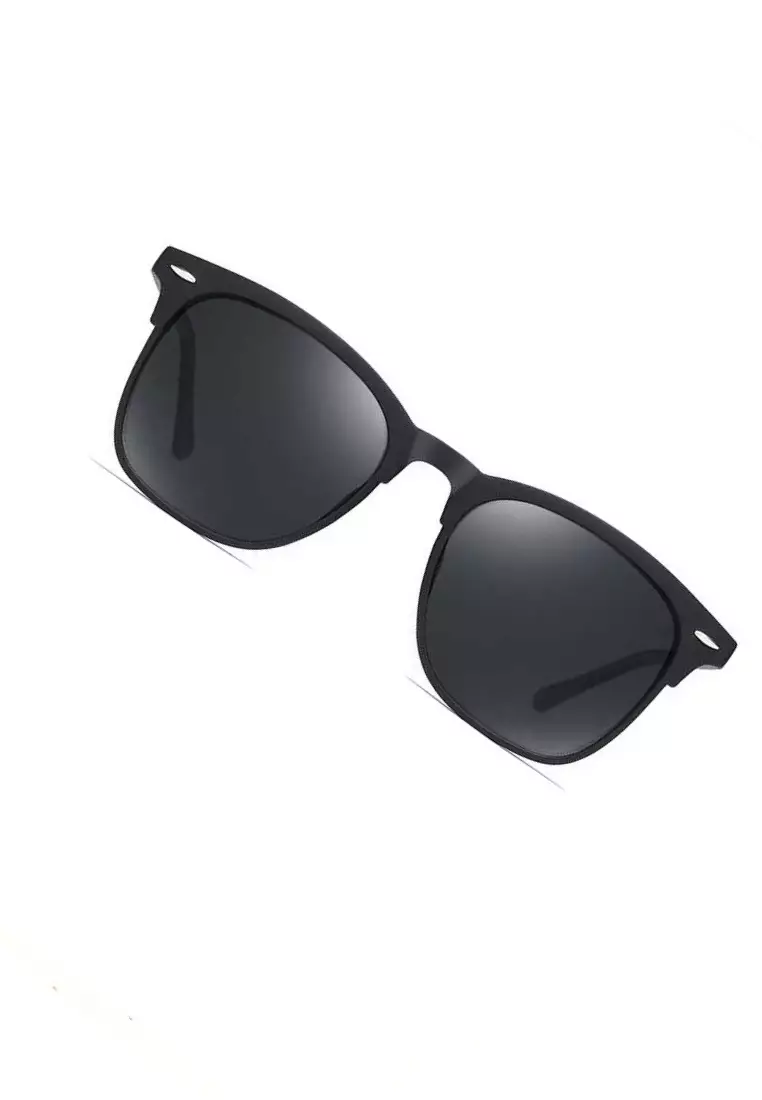 Derian Kacamata Frame Classic Polarized Unisex Sunglasses UV400 Material Plastic ORIGINAL - Black