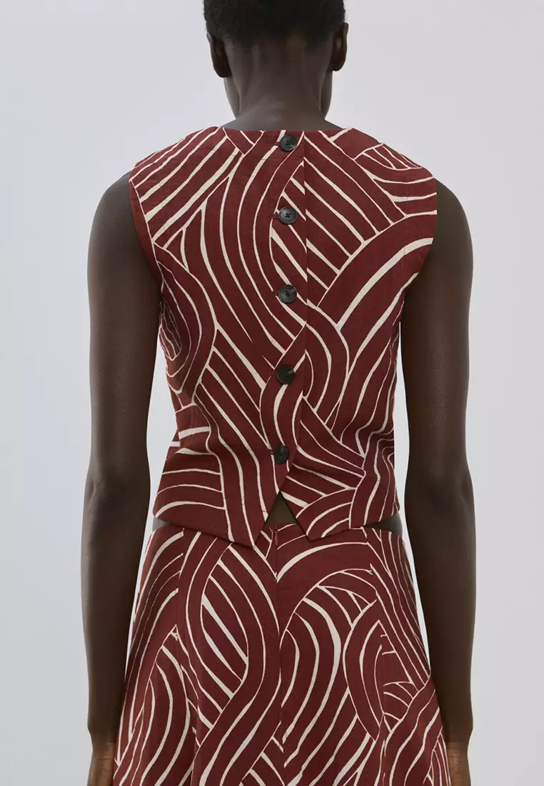 Buy Mango Geometric Print Top 2026 Online | ZALORA