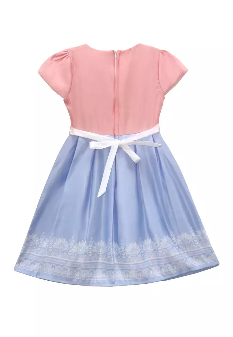 Two Mix Baju Anak Perempuan - Dress Anak Fashion Bahan Satin Usia 1-12 Tahun 4273