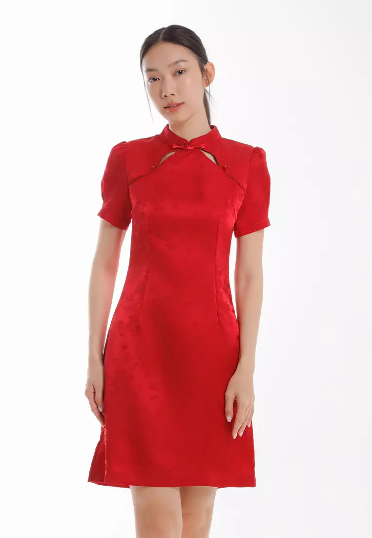 Forest Ladies CNY Cheongsam Dress - 885126-51Red
