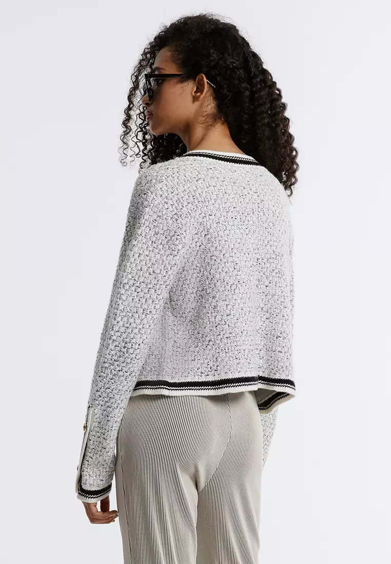 White button front cardigan top