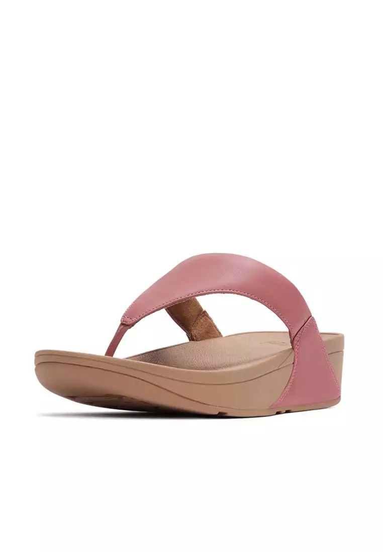 FitFlop LULU Leather Toe-Post Sandals - Rust Rose (I88-D62)