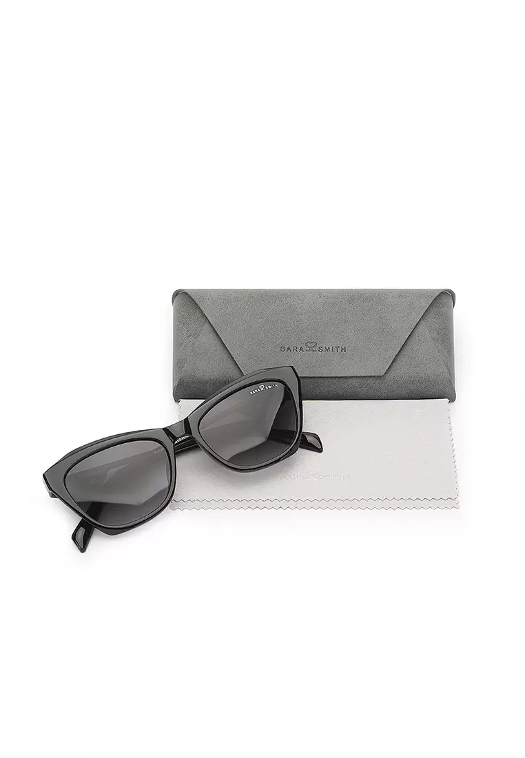 Unisex Polarized Cat-Eye Sunglasses (太陽眼鏡) - 黑色 / 灰色