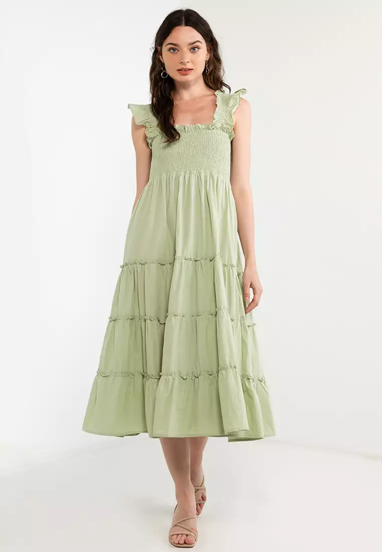 Buy Artist Belinda Tiered Midi Dress 2024 Online | ZALORA Singapore