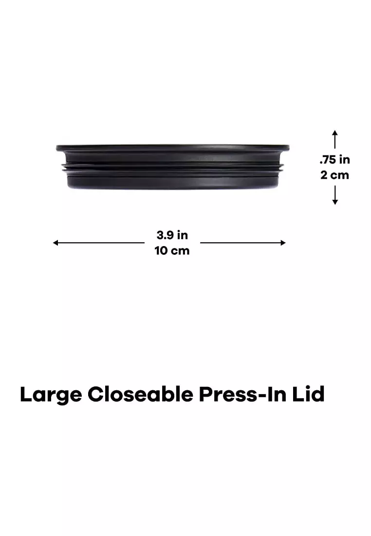 Medium Closeable Press-In Lid - Black