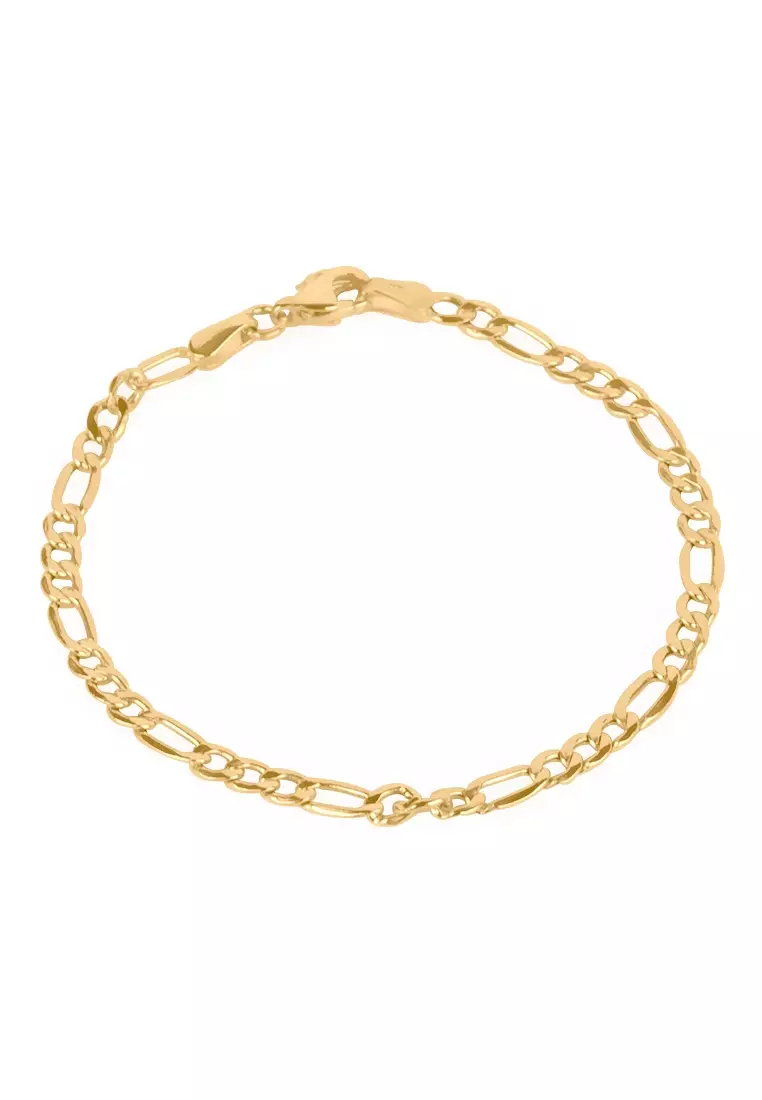 Figaro Chain Bracelet 14k Gold