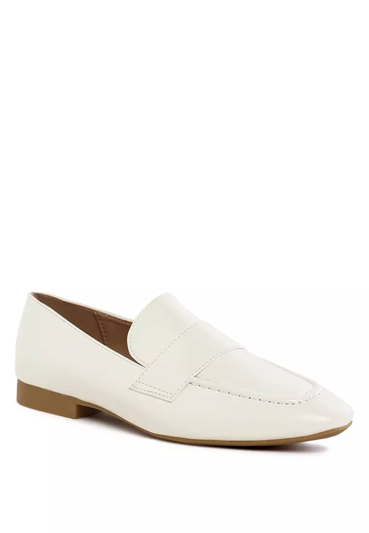 Flat Heel Loafers In Off White