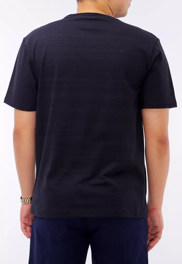 Round Neck Streaky Short Sleeve