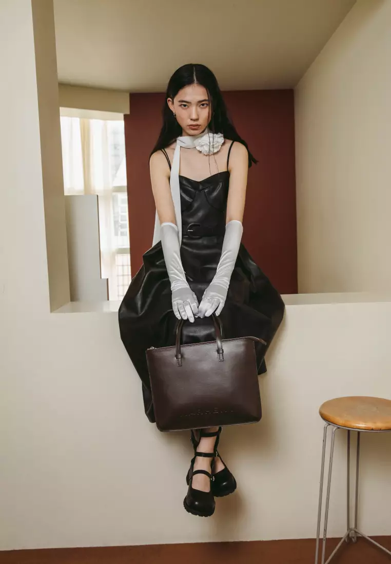 ALEX 13 Vegan Leather Crossbody Bag Mocha Brown