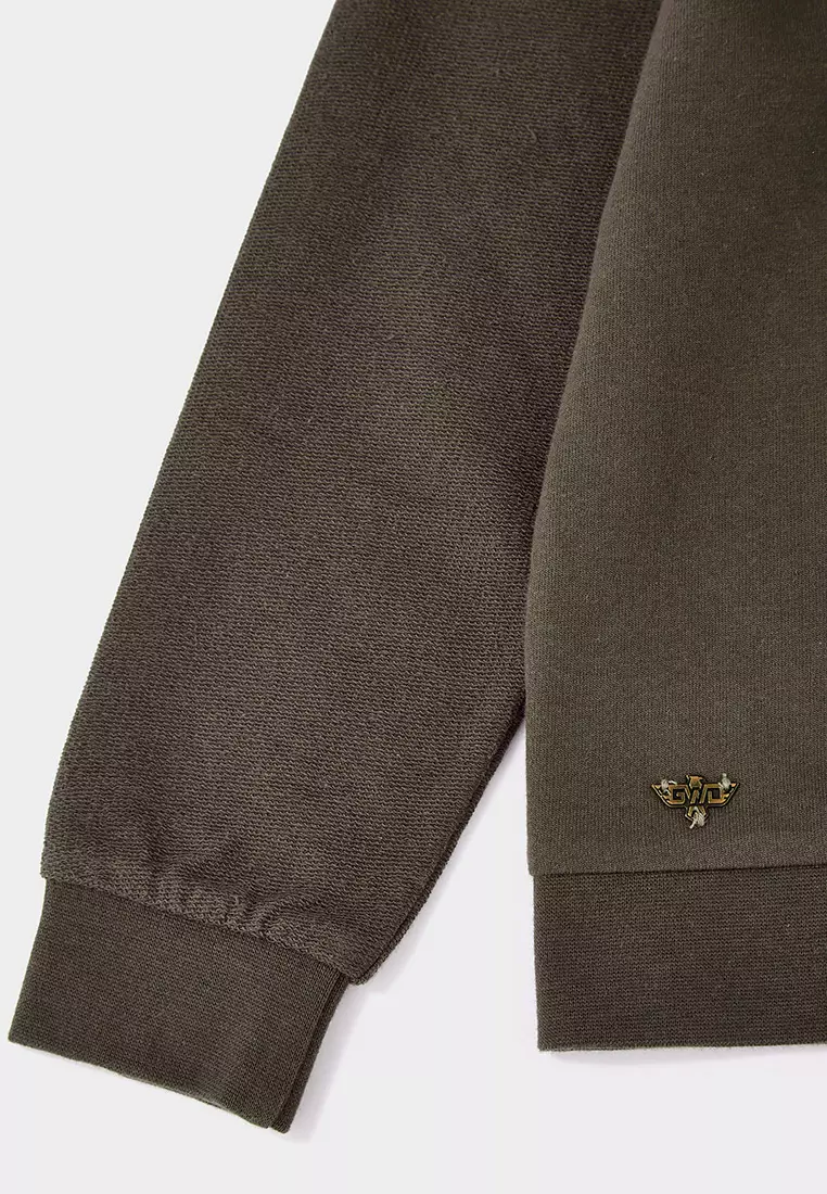 Stag khaki  foil print sweatshirt