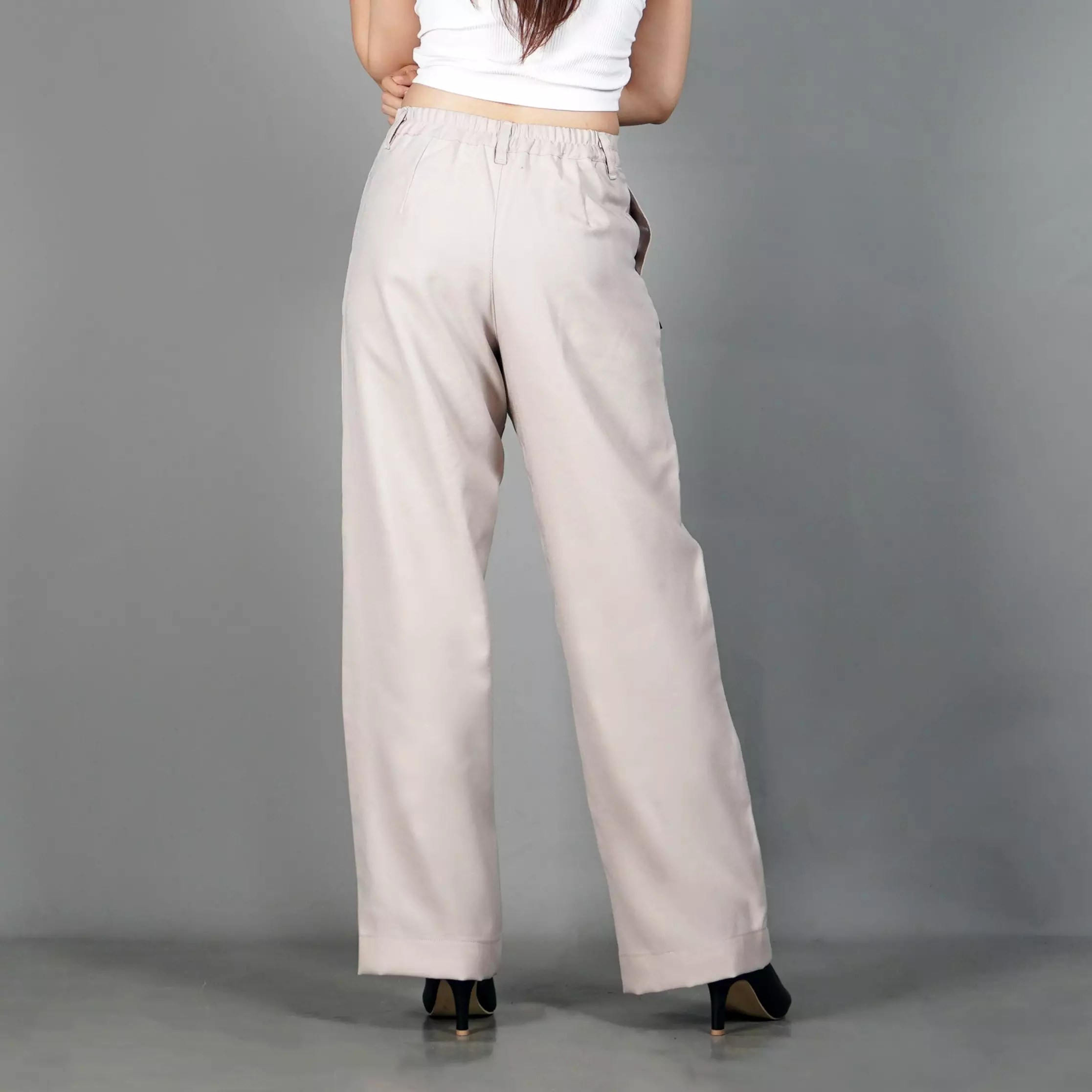 NOVI Celana Panjang Wanita Celana Kulot Celana Kerja Wanita - KREM