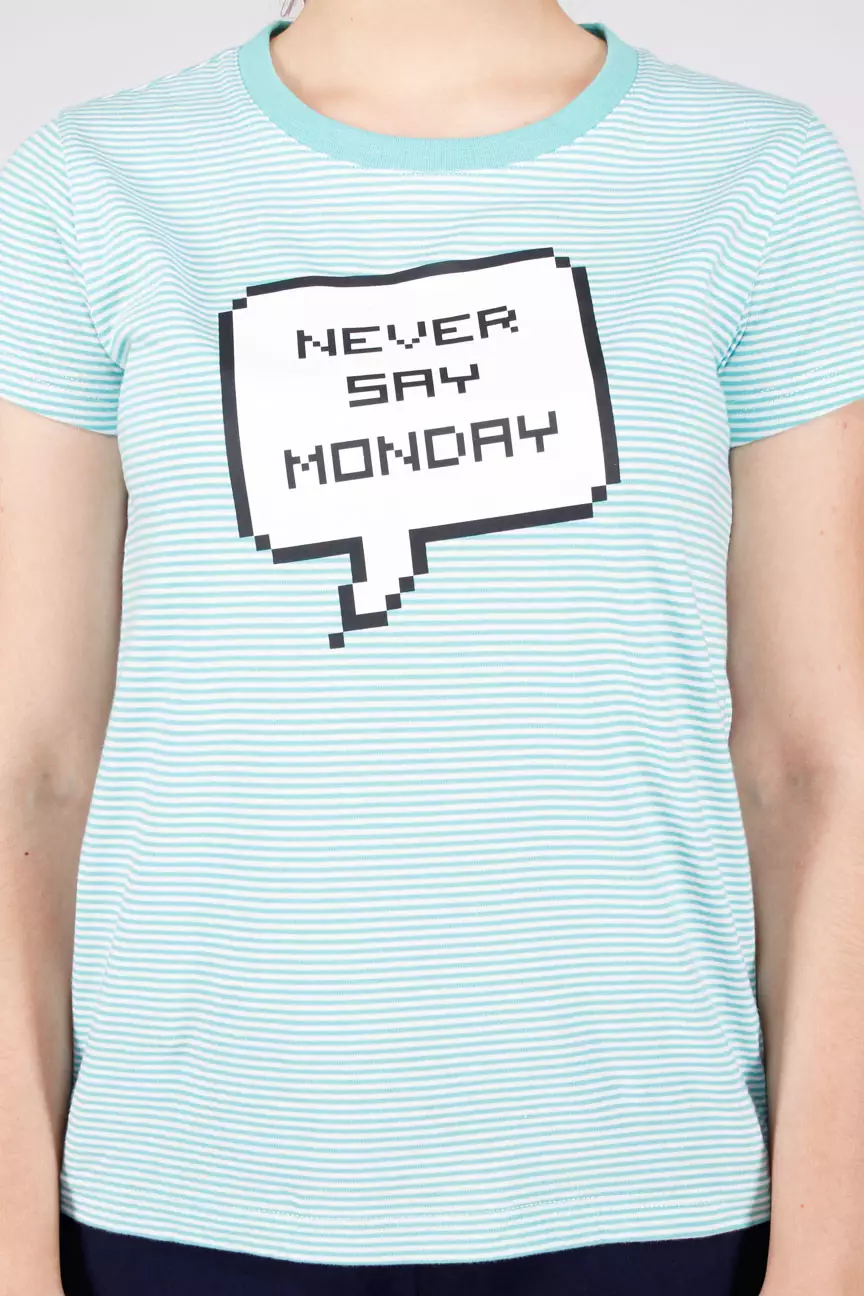 Kaos Wanita Funday Green Offwhite