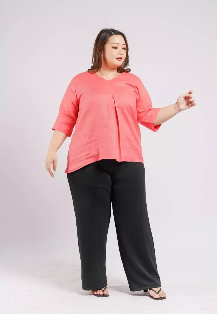 Plus Size Blouse Cheryl Coral