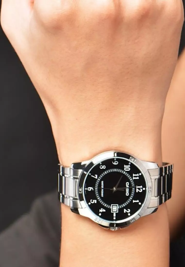 CASIO men analog MTP-V004D-1BUDF Silver