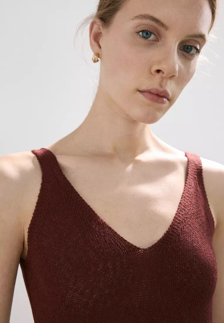 V-Neck Knitted Dress