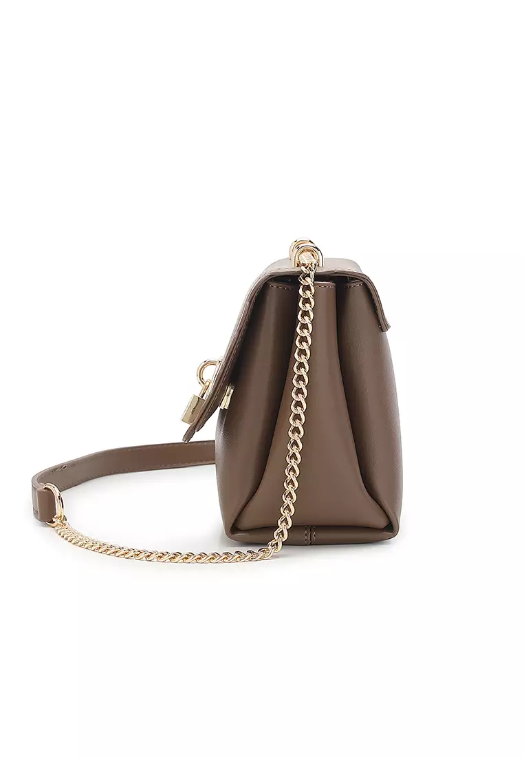 Women's Chain Shoulder Bag / Sling Bag / Crossbody Bag (單肩包 / 斜孭袋) - 棕色