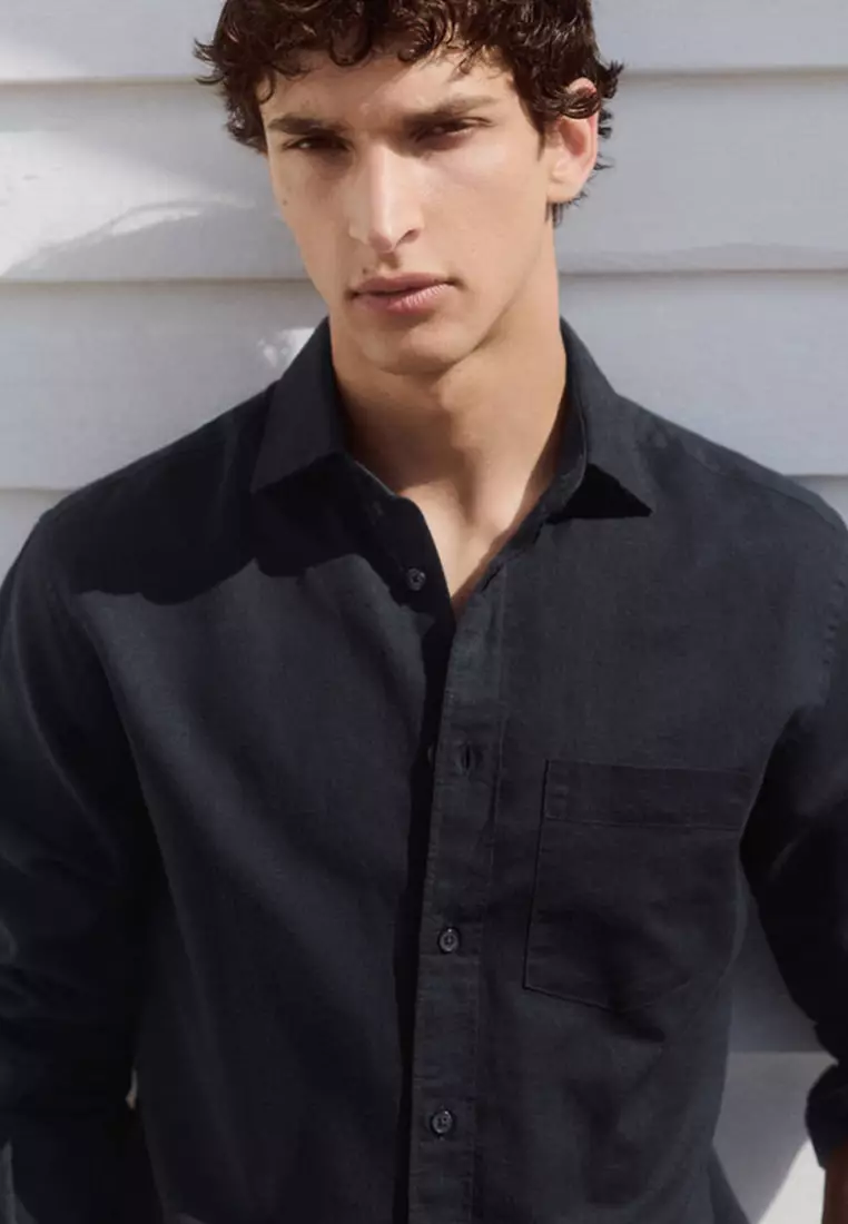 Linen-Cotton Shirt With Pocket