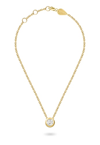 Aquae Jewels yellow Necklace My BirthStone 18K Gold - Yellow Gold,White Sapphire - April 8BFE4ACFDA2113GS_1